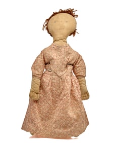 20 INCH PLAIN JANE CLOTH DOLL with INK DRAWN FACE