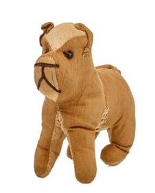 HAND SEWN FLANNEL TOY DOG CIRCA 1880