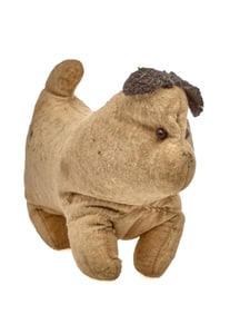 (19th c) AMISH STYLE FLANNEL TOY DOG