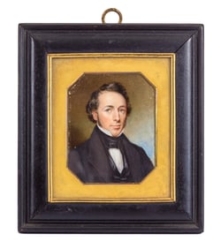 (19th c) PORTRAIT MINIATURE of ROBERT PEARSALL