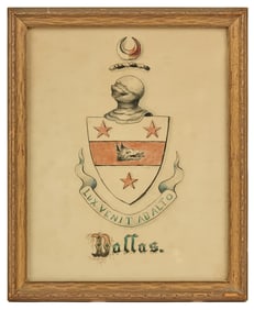 EARLY (20th c) DALLAS FAMILY COAT of ARMS