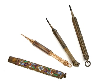 GOLD and SILVER MECHINCAL PENCILS & LEAD CASE