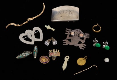 GROUPING of 14k GOLD and STERLING SILVER etc