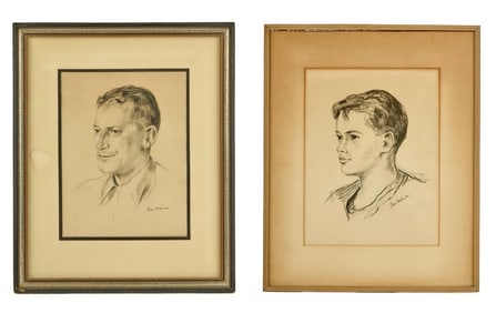 CHARCOAL PORTRAITS of GEORGE M DALLAS III & IV