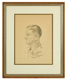 SIGNED GRAPHITE PORTRAIT OF GEORGE M DALLAS