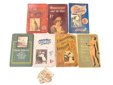 (7) LOT OF 1920s MUTOSCOPE PENNY ARCADE POSTERS