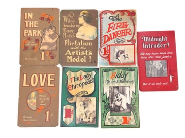 (7) LOT OF 1920s MUTOSCOPE PENNY ARCADE POSTERS