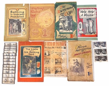 (7) LOT OF 1920s MUTOSCOPE PENNY ARCADE POSTERS