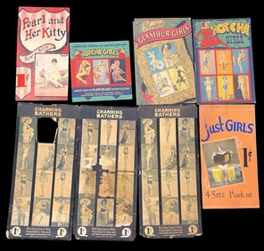 (8) LOT OF 1920s MUTOSCOPE PENNY ARCADE POSTERS