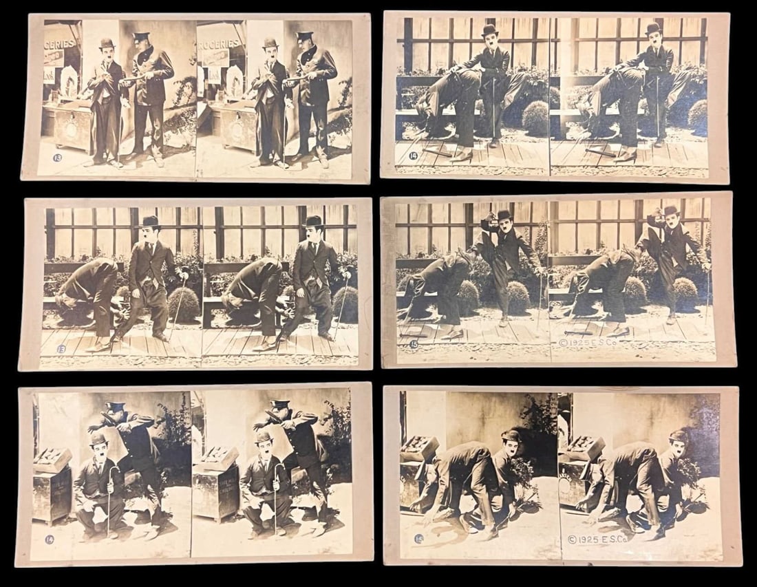 (5) CHARLIE CHAPLIN STEREOVIEW CARDS (1 of 8)