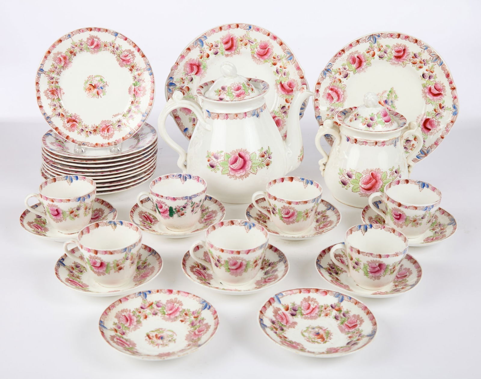 PARTIAL CHINA SET with FLORAL MOTIF (1 of 7)