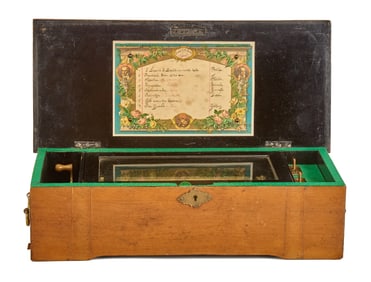 (19th / 20th c) SWISS CYLINDER MUSIC BOX
