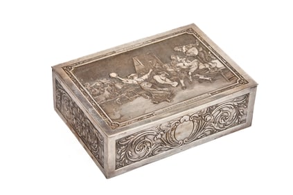 FRENCH SILVER PLATED CIGARETTE CASE