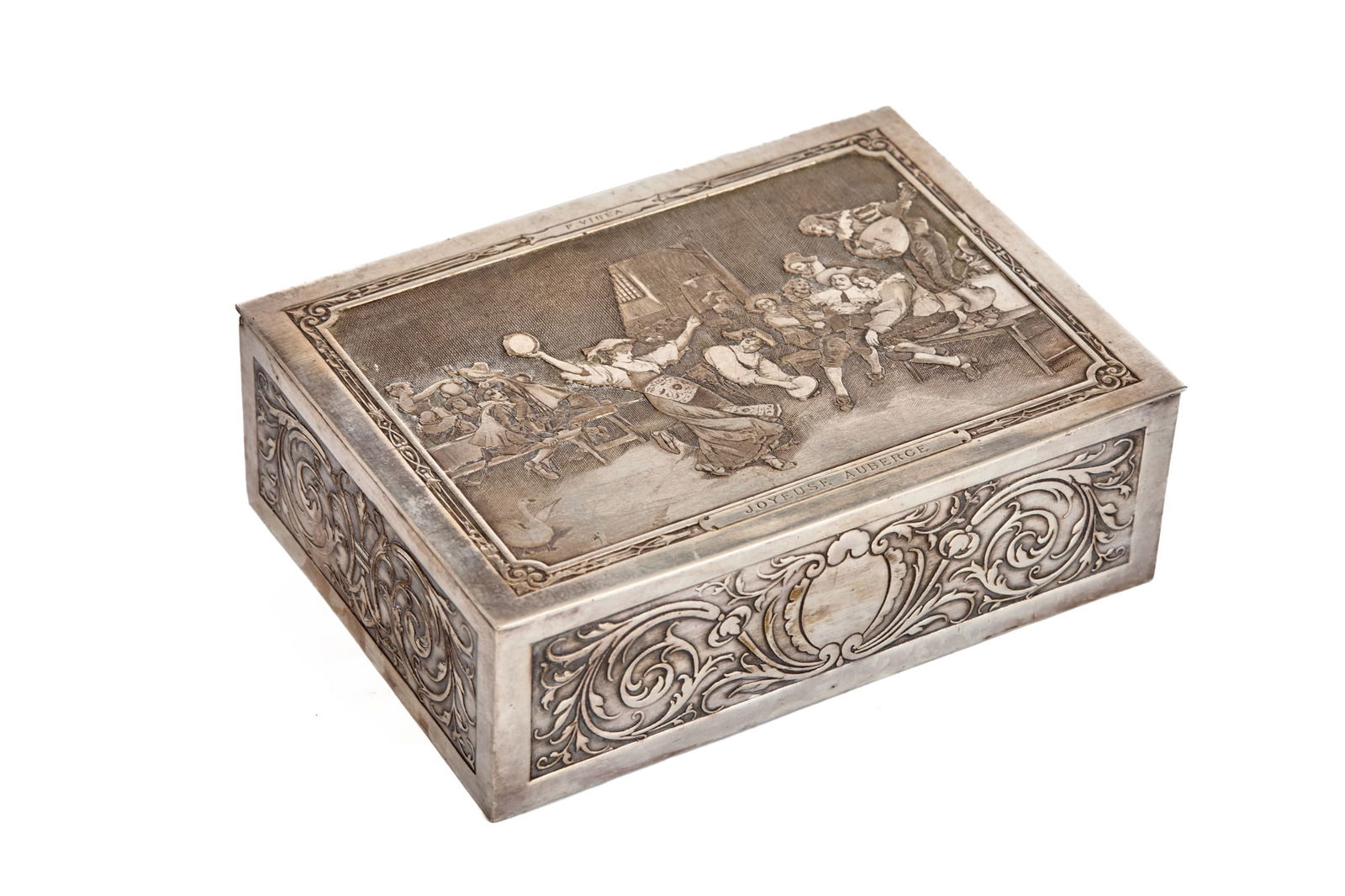 FRENCH SILVER PLATED CIGARETTE CASE (1 of 7)