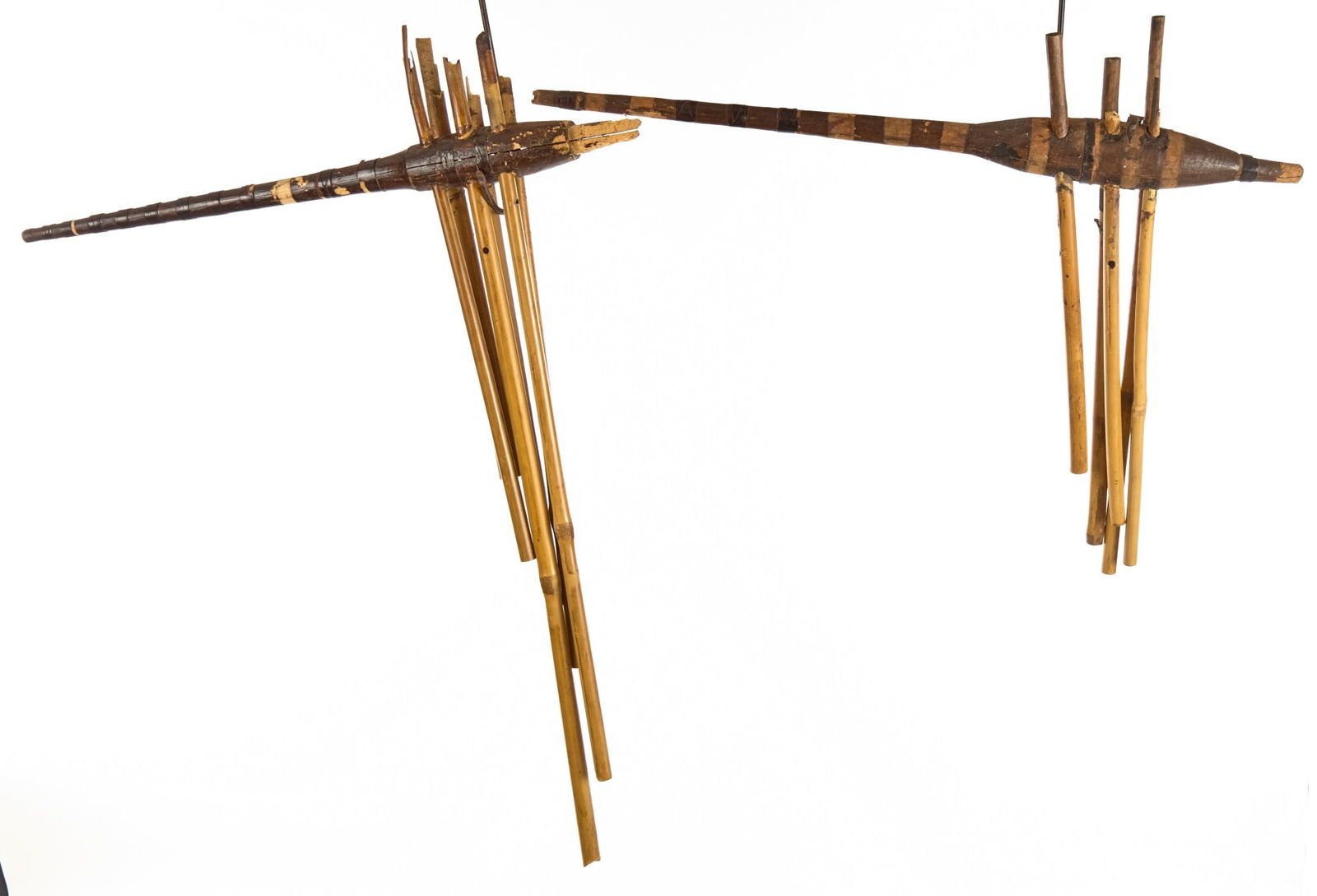 (2) MID CENTURY LAOS/THAILAND MOUTH ORGANS: 32 x 24 inches (and smaller). Condition: Wear, see photographs. Temp No 2431