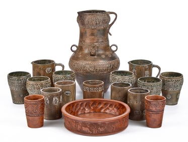 CERAMIC PITCHERS, CUPS, BOWLS etc MADE in GREECE