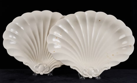 PAIR of SPODE IMPERIAL SHELL FORM PLATES