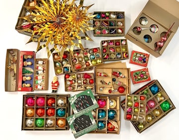 GENEROUS LOT of VINTAGE GLASS CHRISTMAS ORNAMENTS