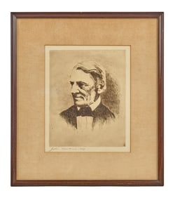 RALPH WALDO EMERSON ENGRAVING BY JOHN HAWKINS