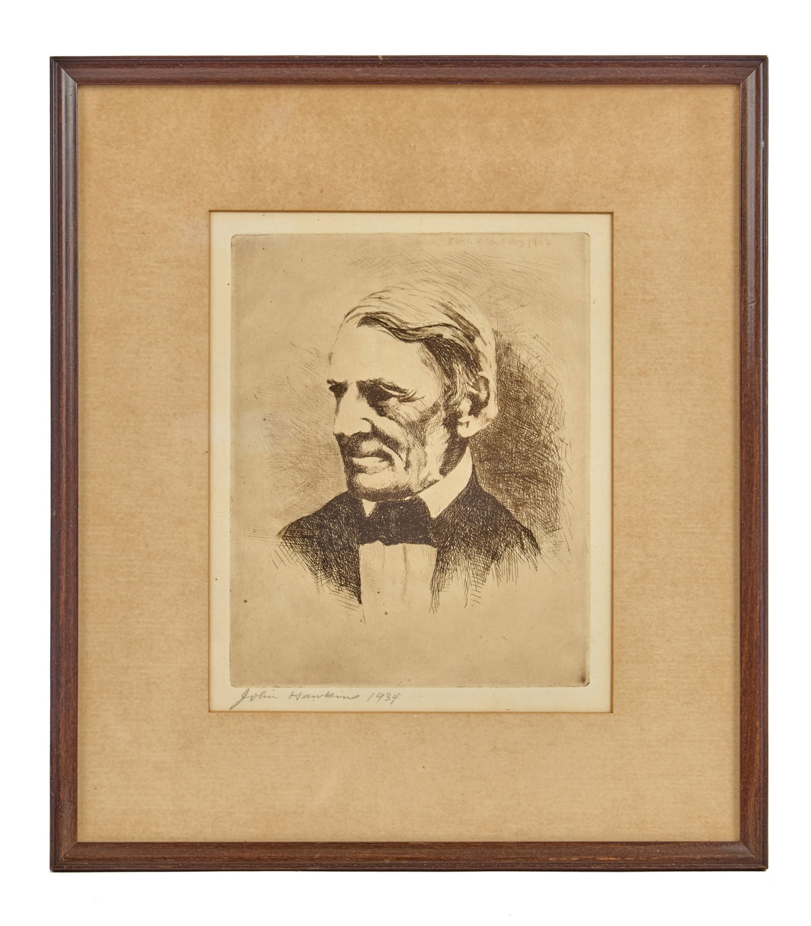RALPH WALDO EMERSON ENGRAVING BY JOHN HAWKINS (1 of 6)