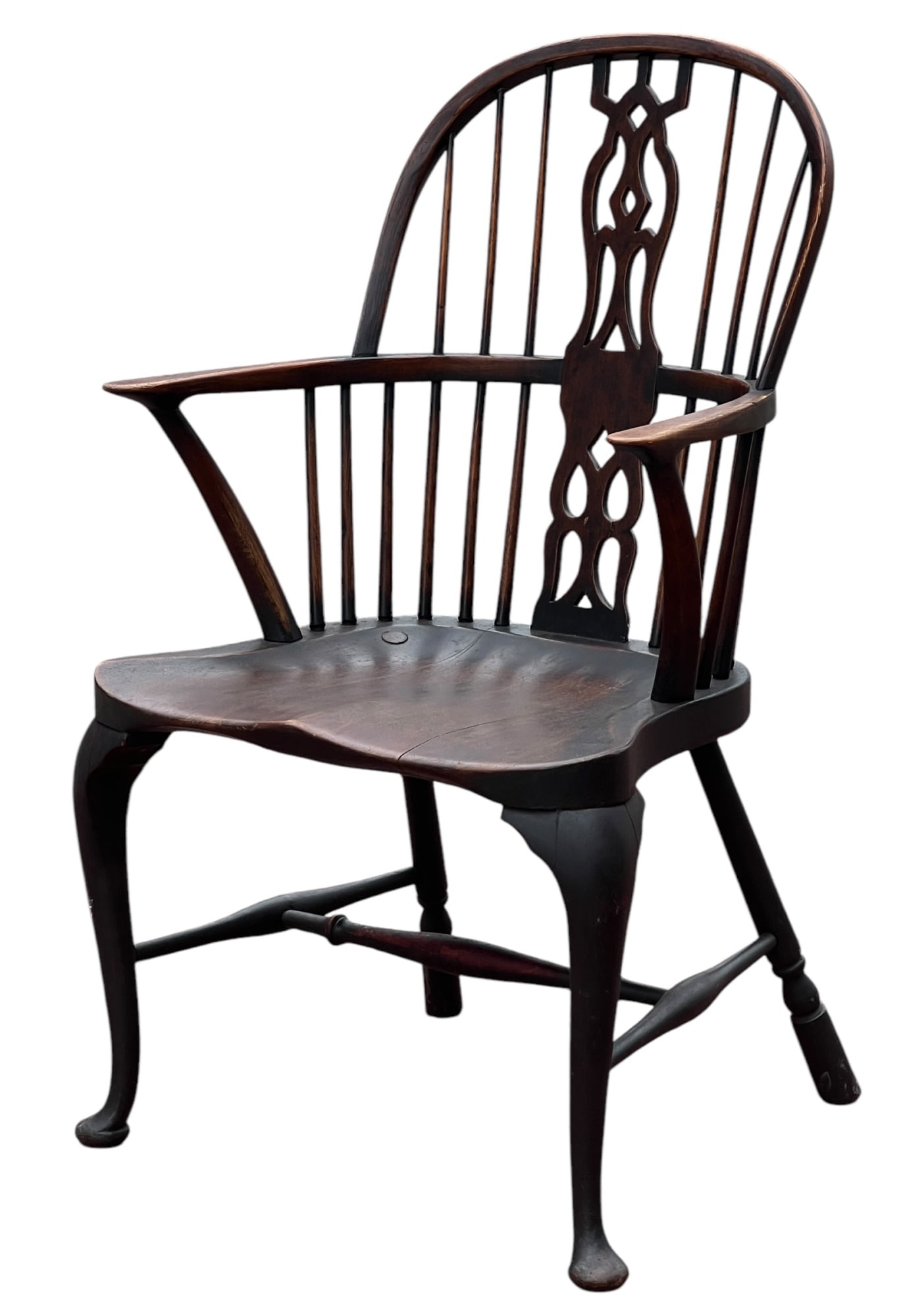 EARLY (20th c) MAHOGANY WINDSOR ARMCHAIR (1 of 7)