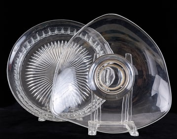 HEISEY & MODERNIST GLASS CENTERPIECE BOWLS