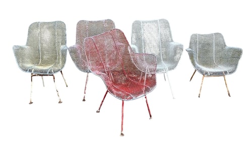 SET (5) RUSSEL WOODARD "SCULPTURA" ARM CHAIRS