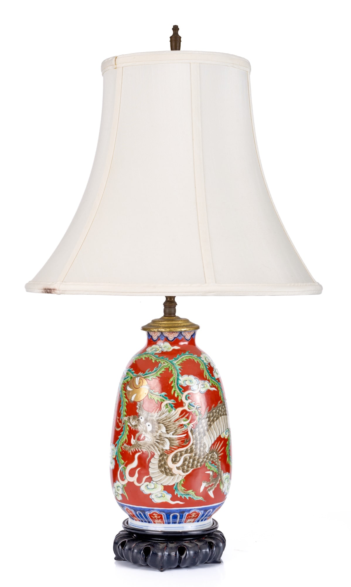 (19th c) HAND PAINTED CHINESE VASE (1 of 8)