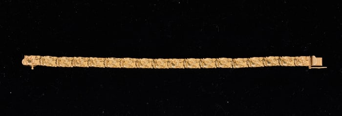 14k GOLD BRACELET with WEATHERED STONE TEXTURE