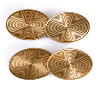 PAIR of 14k GOLD BULLSEYE CUFFLINKS