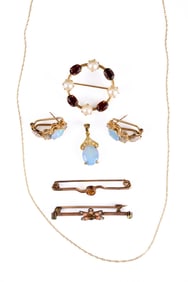 14k GOLD CHAIN & MISCELLANEOUS GROUP 10k JEWELRY