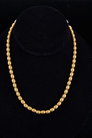 14k GOLD BEAD NECKLACE