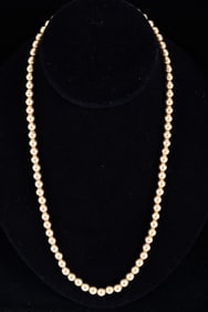 14k GOLD BEAD NECKLACE