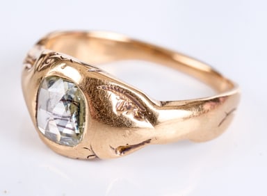 ROSE CUT DIAMOND set in 10k GOLD BAND