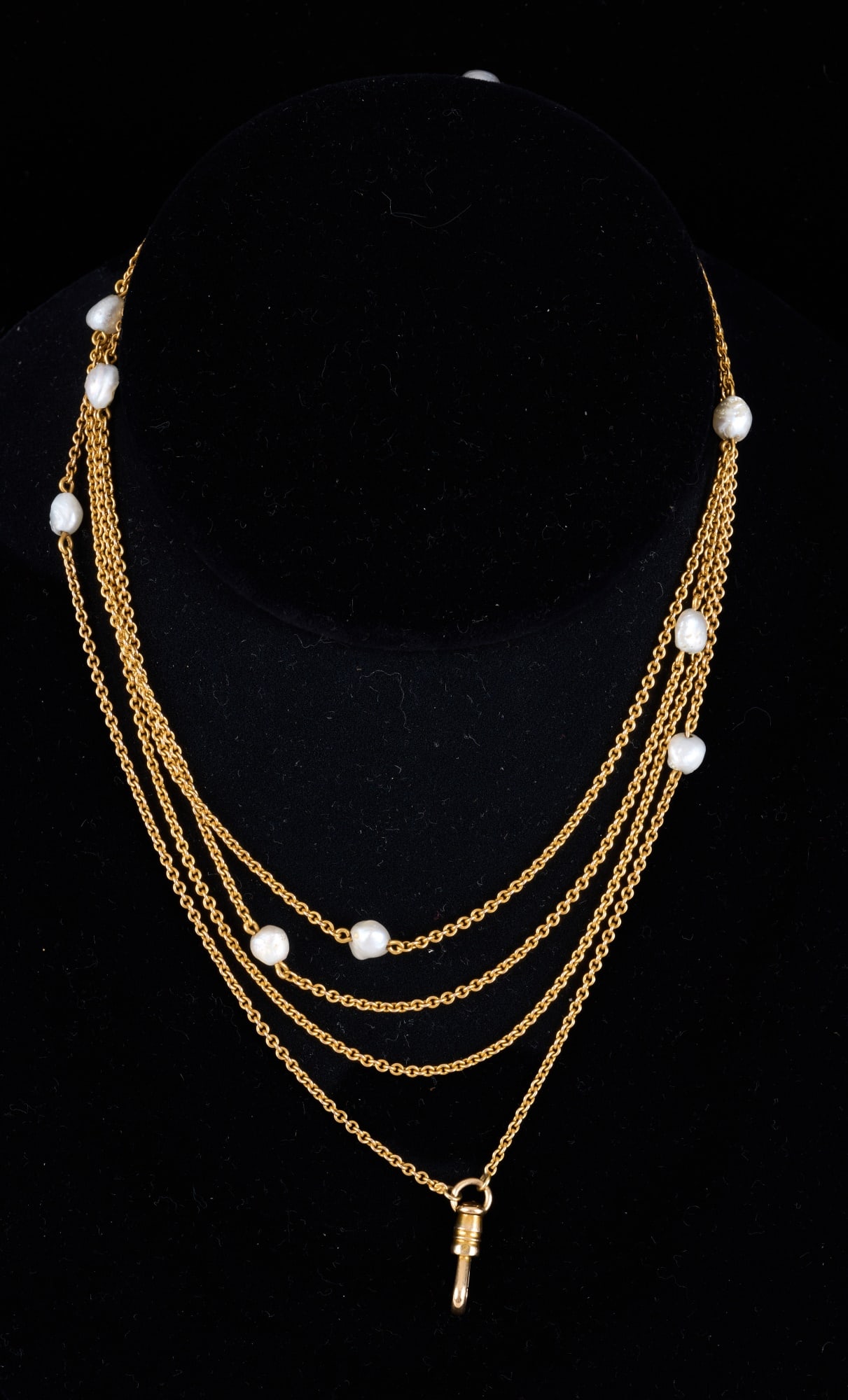 14k GOLD & PEARL POCKET WATCH CHAIN (1 of 5)