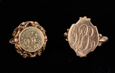 (2) VICTORIAN 14k GOLD RINGS