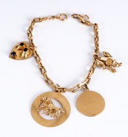 14k GOLD CHARM BRACELET