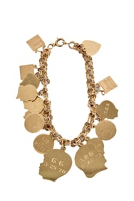 14k GOLD CHARM BRACELET with 14k GOLD CHARMS
