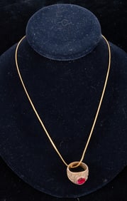 1966 SALEM HIGH 10k GOLD CLASS RING on GOLD CHAIN