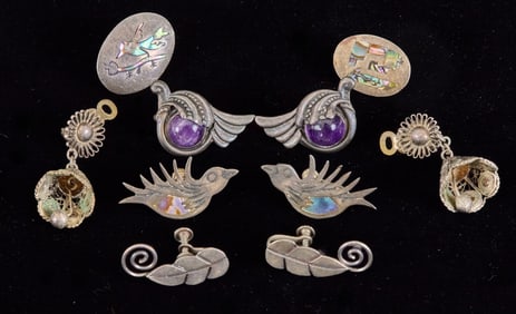 (5) PAIR of STERLING EARRINGS