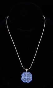 STERLING NECKLACE with LALIQUE CRYSTAL PENDANT