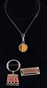 MID CENTURY SCANDINAVIAN STERLING STUDIO JEWELRY