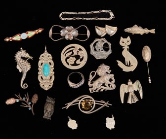 GROUPING of STERLING SILVER JEWELRY