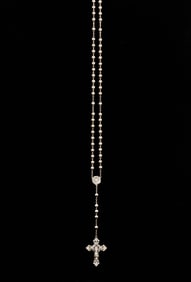 STERLING SILVER ROSARY with MEDAL and CROSS