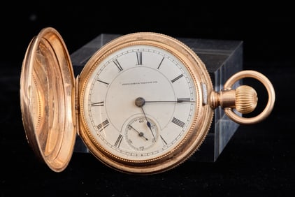 14k GOLD COLUMBIA CO FULL HUNTER POCKET WATCH