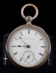 ILLINOIS WATCH CO POCKET WATCH in STERLING CASE