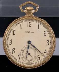 WALTHAM 14k GOLD FILLED ART DECO POCKET WATCH