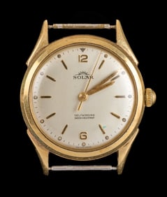 MID CENTURY SOLAR 14k GOLD WATCH FACE