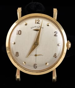 MID CENTURY HAMILTON 14k GOLD WRISTWATCH
