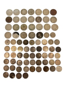 GROUPING of (19th c) U.S. THREE CENT COINS